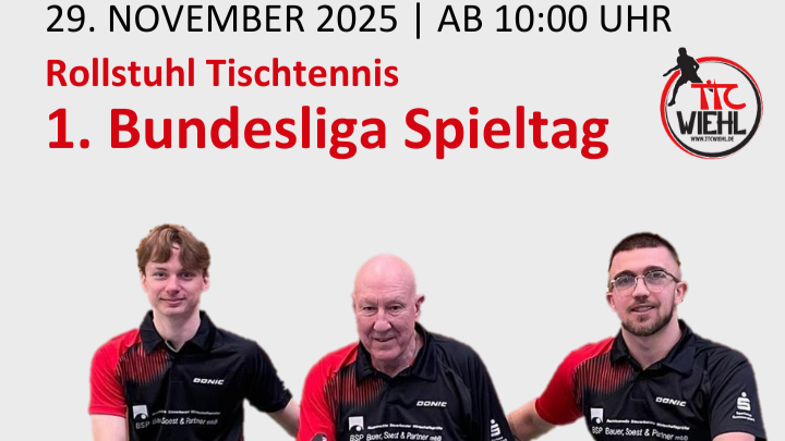 Spieltag in Wiehl: 1. Bundesliga Rollstuhl- Tischtennis